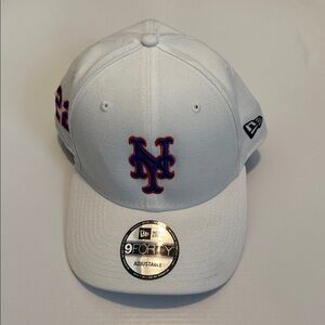 New Era White Cap with New York Mets Logo